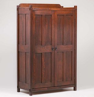 Come-Packt Furniture Co Two-Door Wardrobe c1910