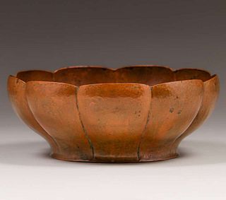 Karl F. Leinonen - Boston Hammered Copper Seven-Sided Bowl c1910
