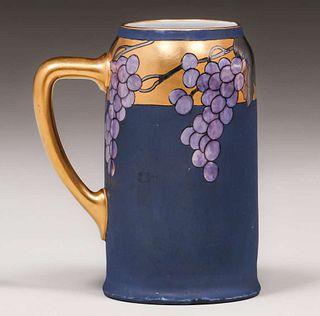 Arts & Crafts Hand-Painted Grapevine Mug c1910