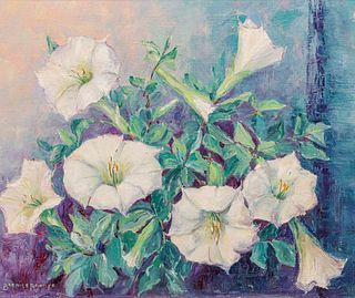 Bernice Brooke - San Bernardino, CA "Toulache" Still Life Floral Painting c1910s