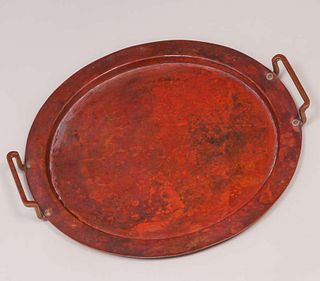 Falick Novick â€“ Chicago Hammered Copper Two-Handled Tray c1910