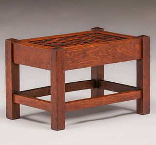 Indian Splint Furniture Co - Geneva, NY #106 Adirondack Footstool c1910