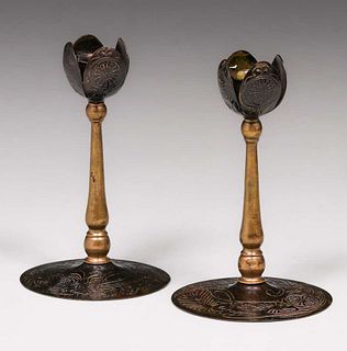 Art Crafts Shop â€“ Buffalo, NY Bronze Candlesticks c1905
