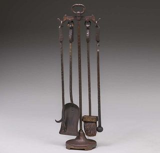 Cahill Arts & Crafts Fireplace Tools c1910