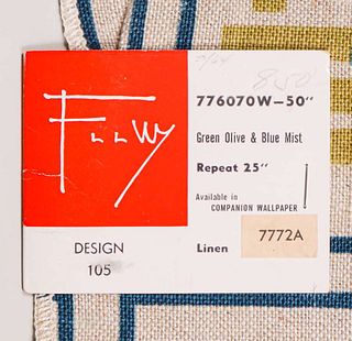 Frank Lloyd Wright Taliesin Fabric Panel c1955