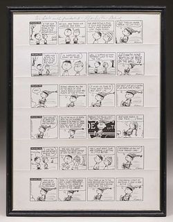 Charles Schultz Signed Peanuts Cartoon Artist Proof January 1974