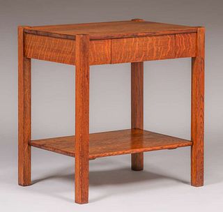 Arts & Crafts Oak One-Drawer Side Table c1910