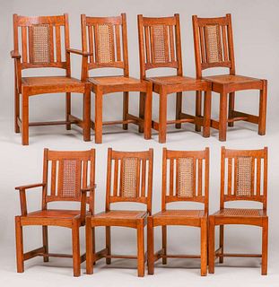 Set of 8 Lifetime Furniture Co Cane-Back Chairs c1908