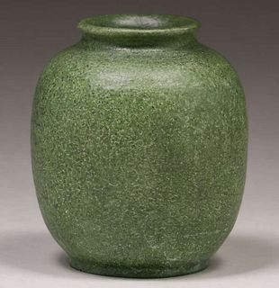 Grueby Pottery Matte Green Cabinet Vase c1910