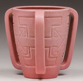 Rookwood Pottery #2224 Matte Pink Three-Handled Vase 1921