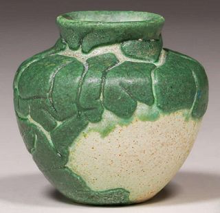 Grueby Pottery Matte Green Cabinet Vase c1905