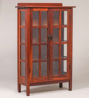 Gustav Stickley Two-Door China Cabinet c1910