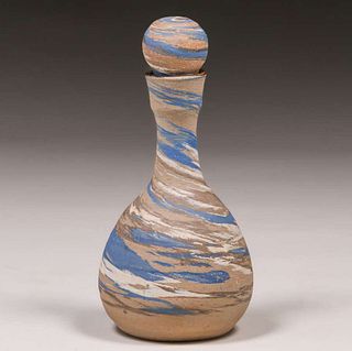Ozark Pottery Mission Swirl Bottle Vase c1930s