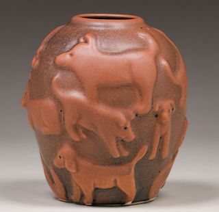 Contemporary Venice Clay Co Dog Vase