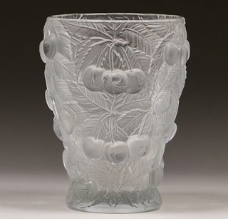 Barolac Josef Inwald Glass Cherries Vase c1932