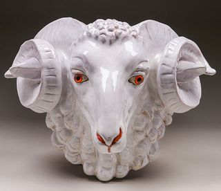 Austrian Ceramic Rams Head c1920s