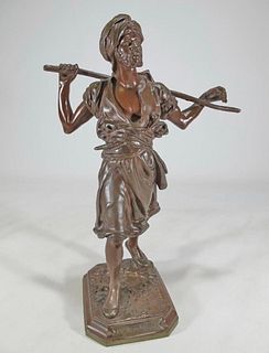 Emile PINEDO (1840-1916) Arabe en Marche bronze statue