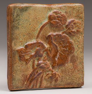 Contemporary Hand-Carved Tile c1990s