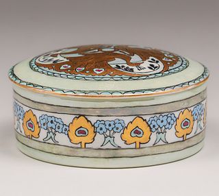 C.S. Babcock Hand-Decorated Porcelain Box c1910