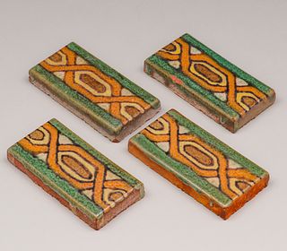 4 Malibu Pottery Tiles c1920s