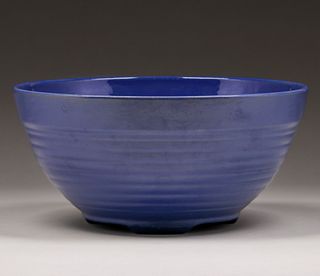 Bauer Cobalt Blue Punchbowl c1920s
