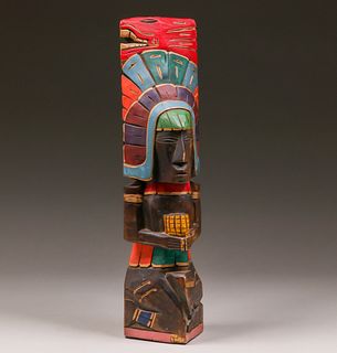 South American Hand-Carved Totem
