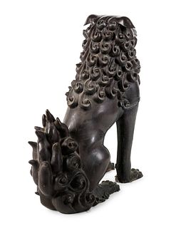 A Chinese Bronze Figure of a Fu Lion