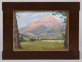 William F. Dabelstein Painting Mt Shasta c1920s