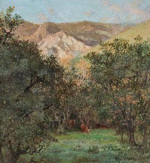 Alexander F. Harmer Painting â€œMountains Near Santa Barbaraâ€ 1908