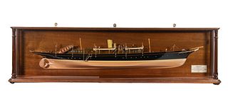 HIGHEST QUALITY 1890S SHIPBUILDERS FINISHED OFFICE DISPLAY HALF HULL