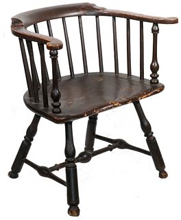 LOWBACK 18TH C. AMERICAN WINDSOR CHAIR