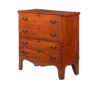 COUNTRY HEPPLEWHITE BLANKET CHEST WITH DRAWERS