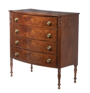 SHERATON BOW FRONT CHEST