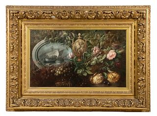 H.B. BLOOD, VICTORIAN STILL LIFE WITH ROSES