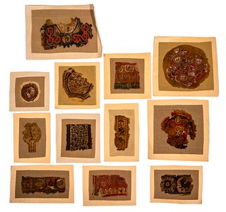 COLLECTION OF (12) COPTIC TEXTILE FRAGMENTS