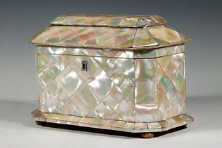 MOTHER-OF-PEARL TEA CADDY