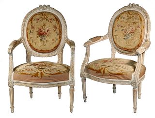 PR REPLICA LOUIS XV STYLE ARMCHAIRS IN TAPESTRY