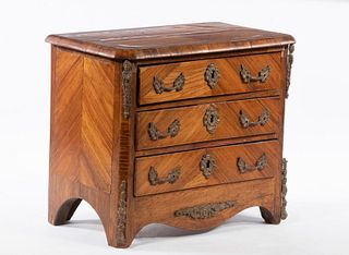 FRENCH INLAID MINIATURE CHEST