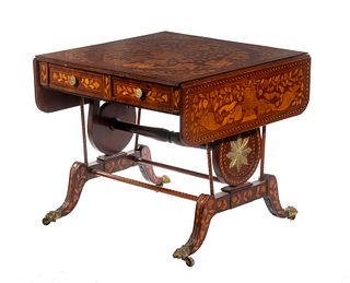 DUTCH INLAID LIBRARY TABLE