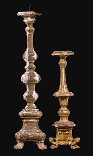 (2) EARLY ITALIAN PRICKET FORM CANDLESTICKS