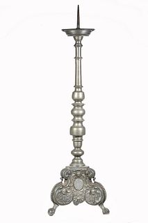 CONTINENTAL PEWTER CANDLESTICK