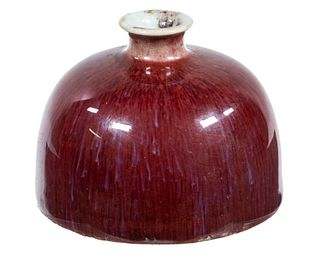 CHINESE QING OXBLOOD PORCELAIN BEEHIVE WATERPOT