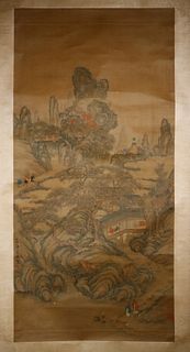 19TH C. CHINESE SCROLL PAINTING