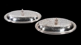PR AMERICAN COIN SILVER ENTREE DISHES