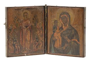 RUSSIAN DIPTYCH TRAVELER'S ICON