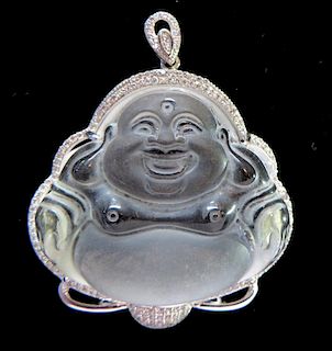 Crystal Happy Buddha Pendant