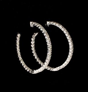LADIES WHITE GOLD AND DIAMOND EARRINGS