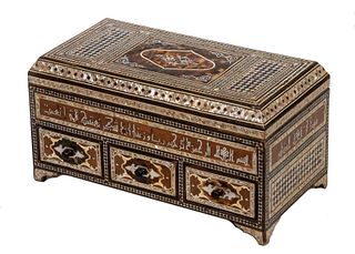 MIDDLE EASTERN MARQUETRY INLAID CASKET