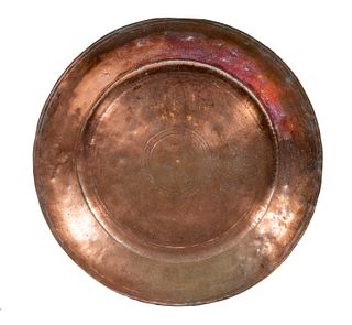 EARLY 18TH C. LARGE OTTOMAN COPPER CHARGER