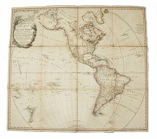 RARE 1797 BRITISH FOLDING MAP OF AMERICA WITH ORIGINAL FOLIO